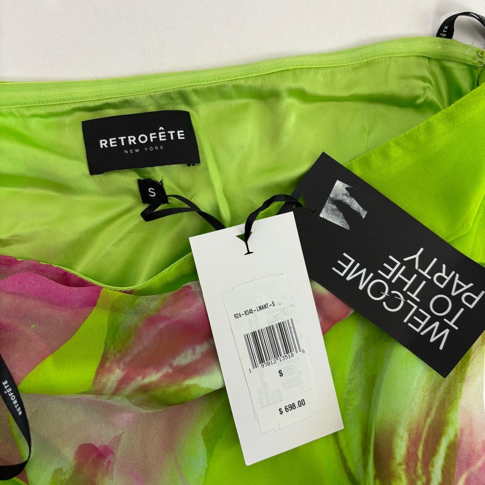 Retrofete Marisol Strapless Dress in Lime Anthurium Size S - Picture 8 of 13